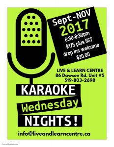 Karaoke Night @ Live & Learn Centre | Guelph | Ontario | Canada