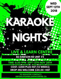 Karaoke Wednesdays @ Live & Learn Centre